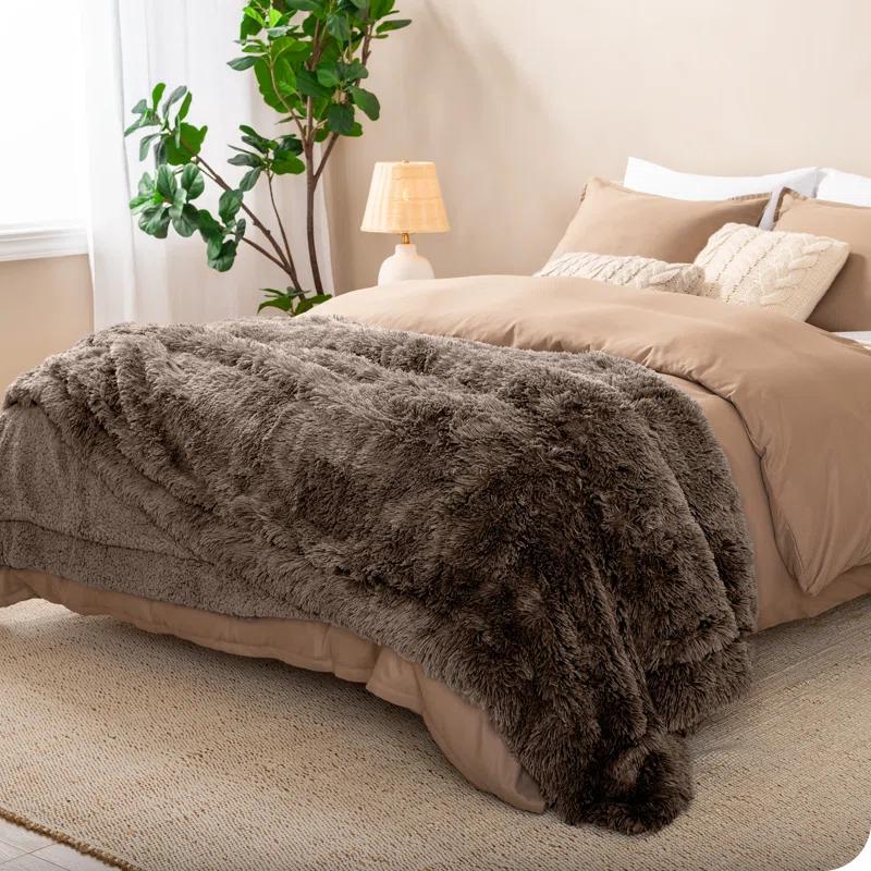 Bare Home Shaggy Faux Fur Sherpa Blanket