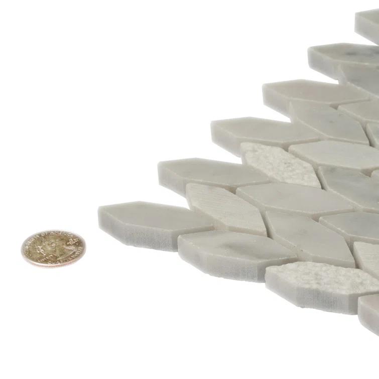 Apollo Tile 11.8 x 12 Wooden Marble Novelty Mosaic Tile