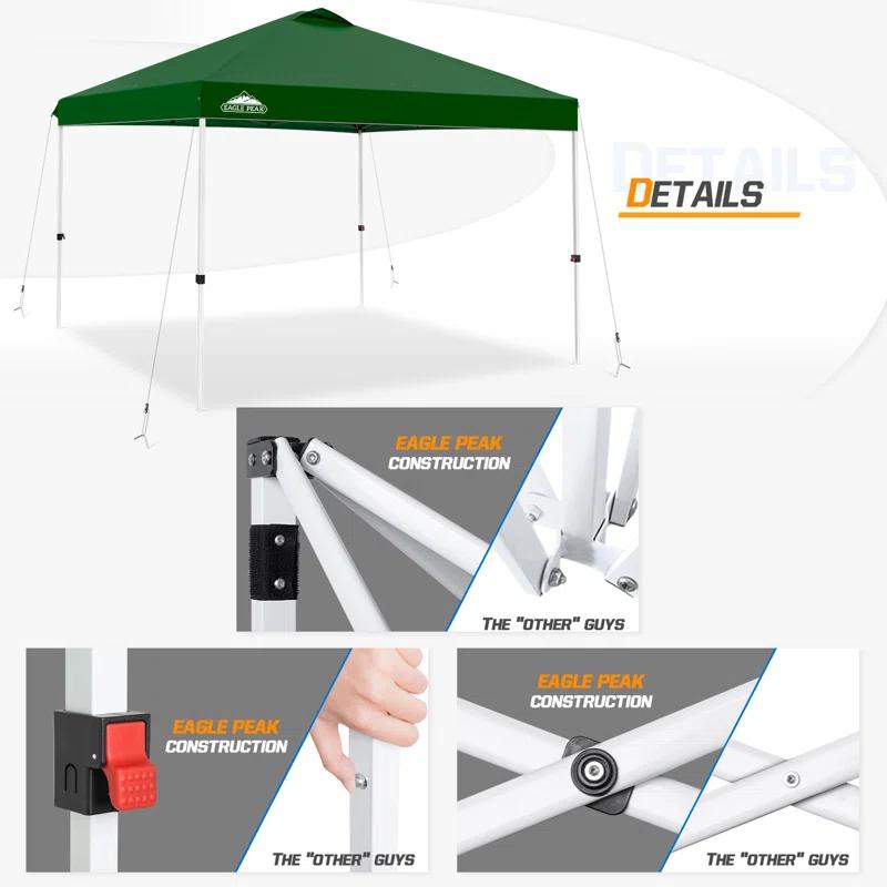 Pop Up Canopies 10 Ft. W x 10 FT. D Metal Party Tent Canopy