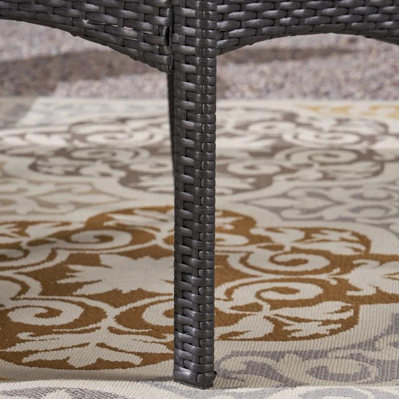 Williston Forge Rhinehart 6 - Person Acacia Wicker Patio Dining Set with Rectangular Table , Cushions Included