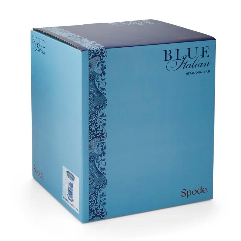 Spode Spode Blue Italian Hexagonal Vase 10.5"