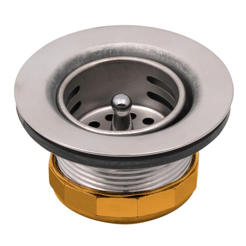 Oatey 3784 Dearborn Junior Duo Bar Sink Strainer, Stainless Steel Body and Basket, Length 1-1/8
