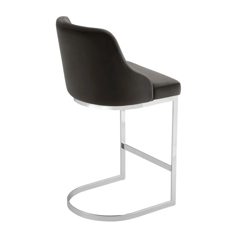Orren Ellis Upholstered Bar Stool Upholstered Counter Stool with Metal Frame