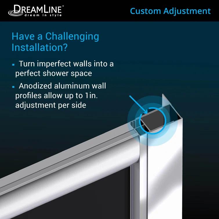 DreamLine Prime 36" x 74.75" Round Sliding Shower Enclosure with Base Included DL-6702-89-04