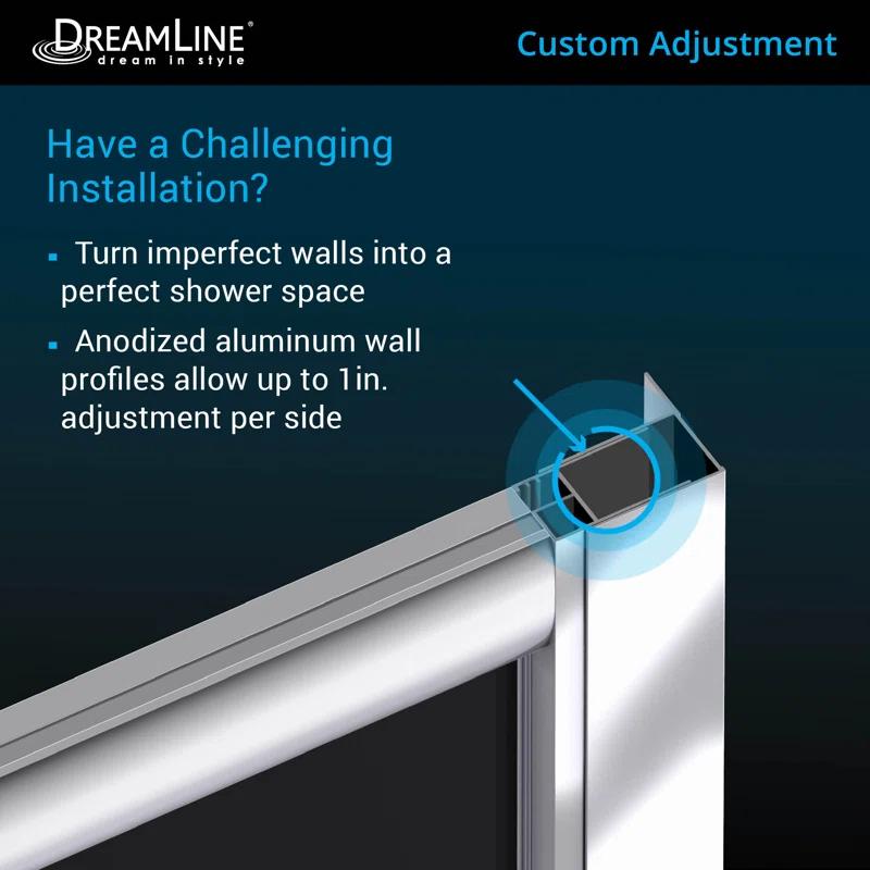 DreamLine DL-6703-22-01 Prime 38" x 74.75" Rectangle Sliding Shower Enclosure with Base Included
