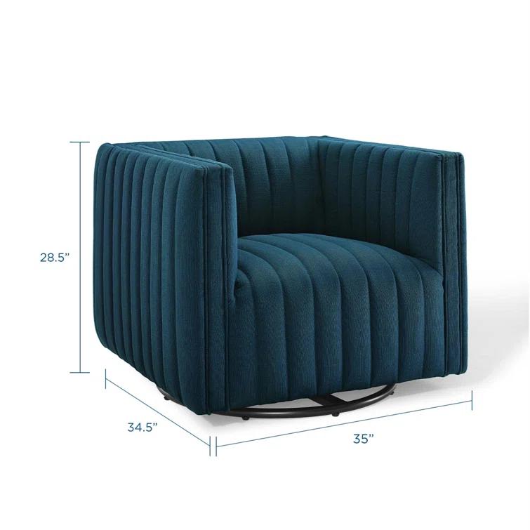 Modway Conjure Channel Tufted Performance Velvet Swivel Armchair