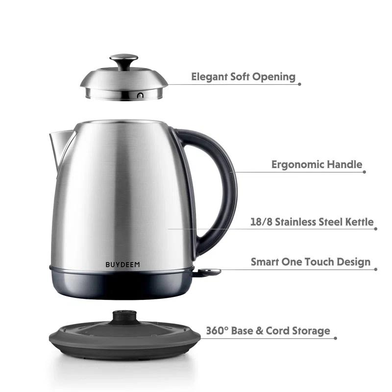 SEGUIRA SEGUIRA 1.7 Quarts Stainless Steel Electric Tea Kettle