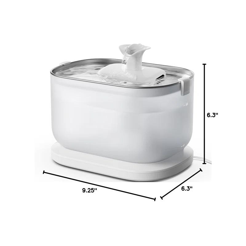 UNIVERSAL WINDOW SOLUTIONS Cat Water Fountain With Wireless Pump, 2.5L/84Oz Pet Water Fountain For Cats Indoor Stainless Steel, Cat Water Dispenser With Two Flow Modes, Pat Fountain For Drinking Easy Clean, BPA-Free