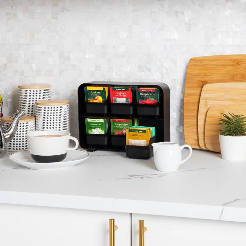 Mind Reader Mind Reader Tea Bag Organizer, Tea Station Organizer, Countertop Storage, Kitchen, Plastic, 10.25"L x 3.25"W x 7.75"H