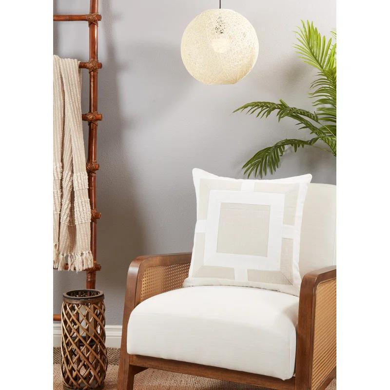 Saro Roslyn Collection Geometric Cotton Throw Pillow