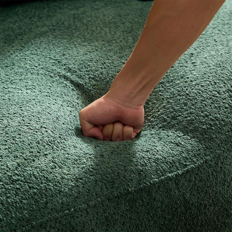 Hokku Designs 102.36" Mid-Century Modern Upholstered 4-Seat Sectional Curved Sofa Couch