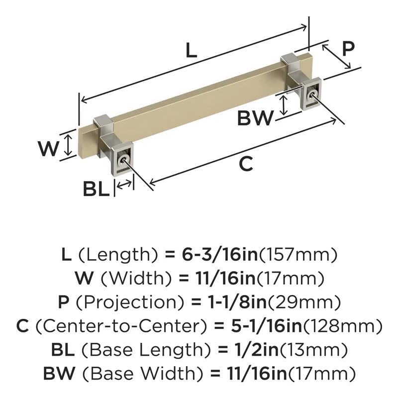Amerock Overton 5-1/16 inch (128mm) Center-to-Center