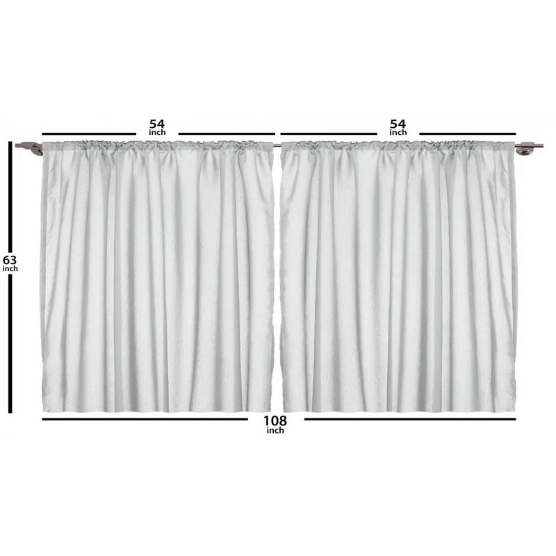 Ambesonne Middle Eastern Oriental Persian with Moroccan Effects 2 Piece Semi-Sheer Curtain Panel Set