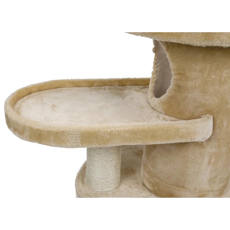 TRIXIE TRIXIE Oviedo 41" Cat Tree, 3-Level Cat Tower, Sisal Scratching Posts, Plush Condo, Tunnel, Platforms