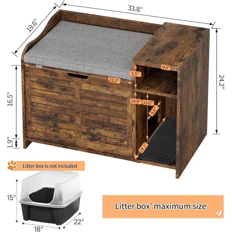 Cat Litter Box Enclosure Furniture, Cat Washroom Hidden Furniture
