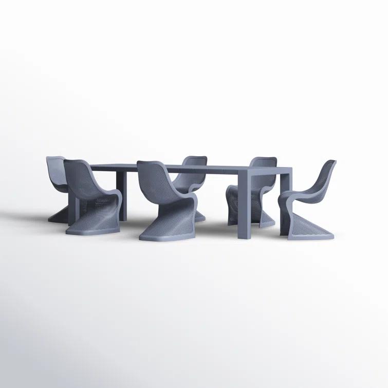 Farrah 118.1'' Rectangular 6 - Person Outdoor Dining Set