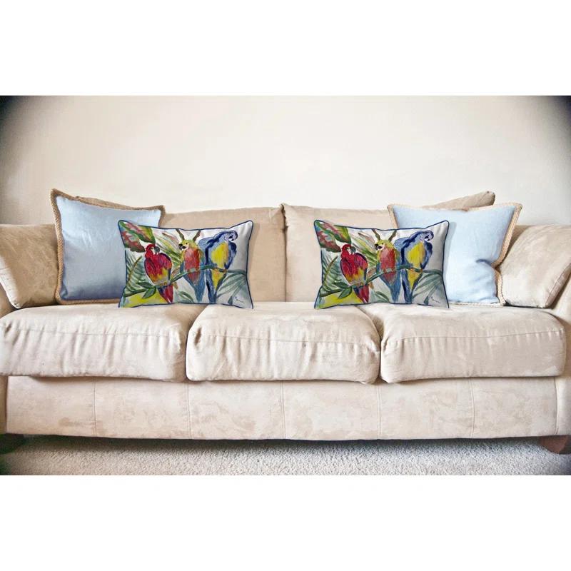 Betsy Drake Interiors Parrot Indoor/Outdoor Throw Pillow