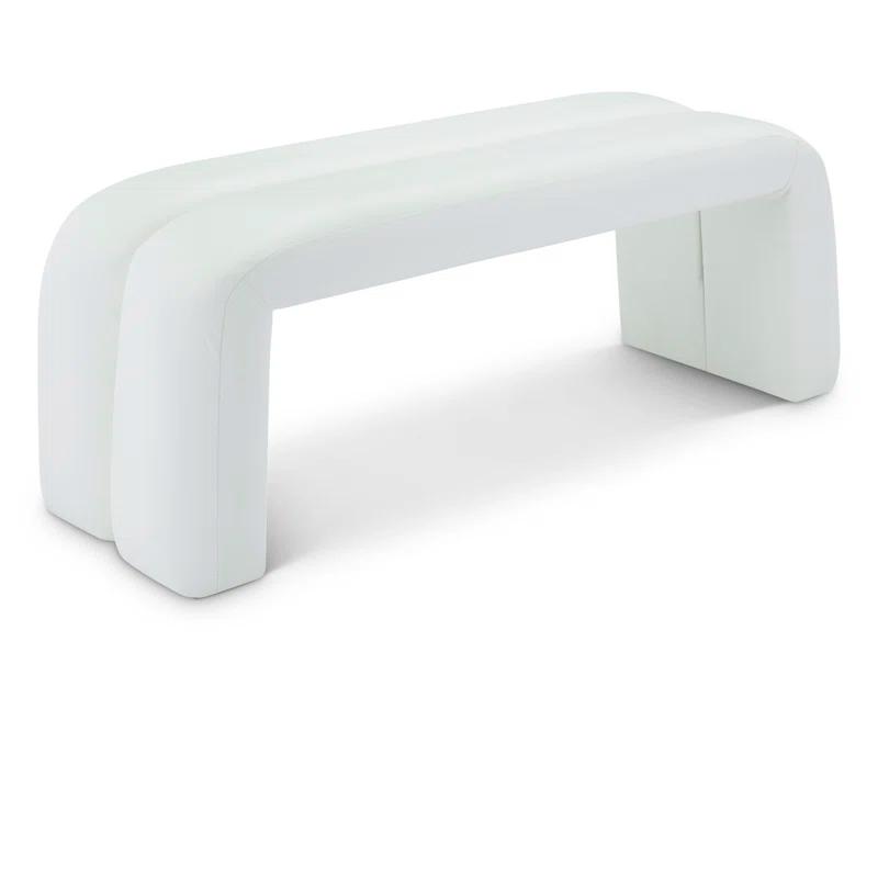 Wrought Studio™ Ishanjeet Arc Vegan Leather Upholstered Bench
