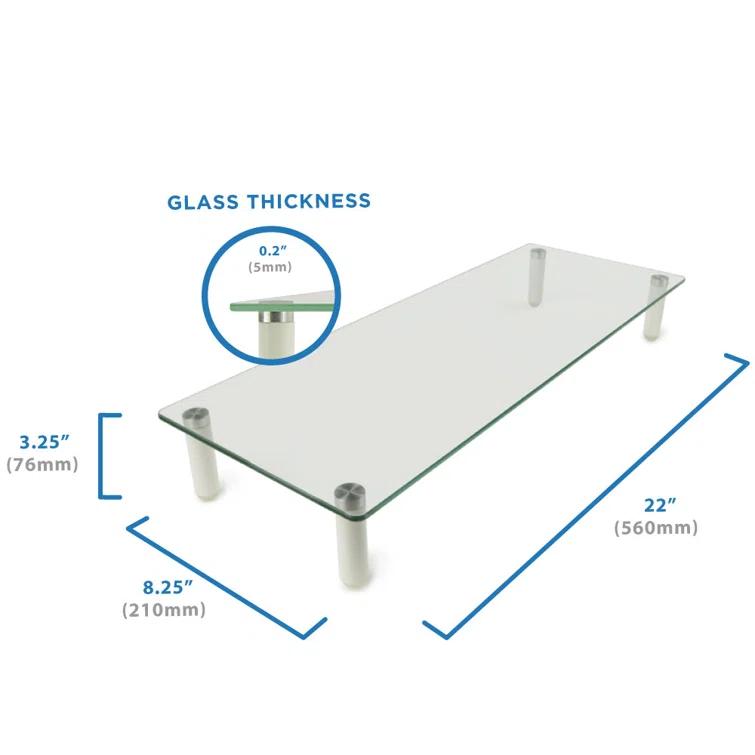 Mount-it Mount-It! Glass Desktop Monitor Stand Riser, 22 Inches Wide Clear Tempered Glass Hold Up to 44 Lbs.