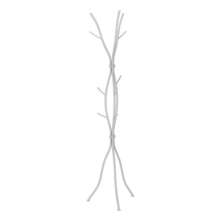 Zipcode Design™ 74"H Bedroom Coat Rack Metal Hall Tree Freestanding 11 Hooks Coat Rack Umbrella Stand