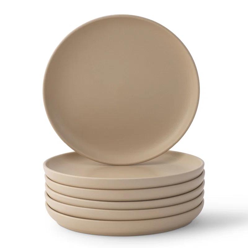 JoyJolt JoyJolt Mesa 6pc Stoneware 8" Salad plate set (Set of 6)