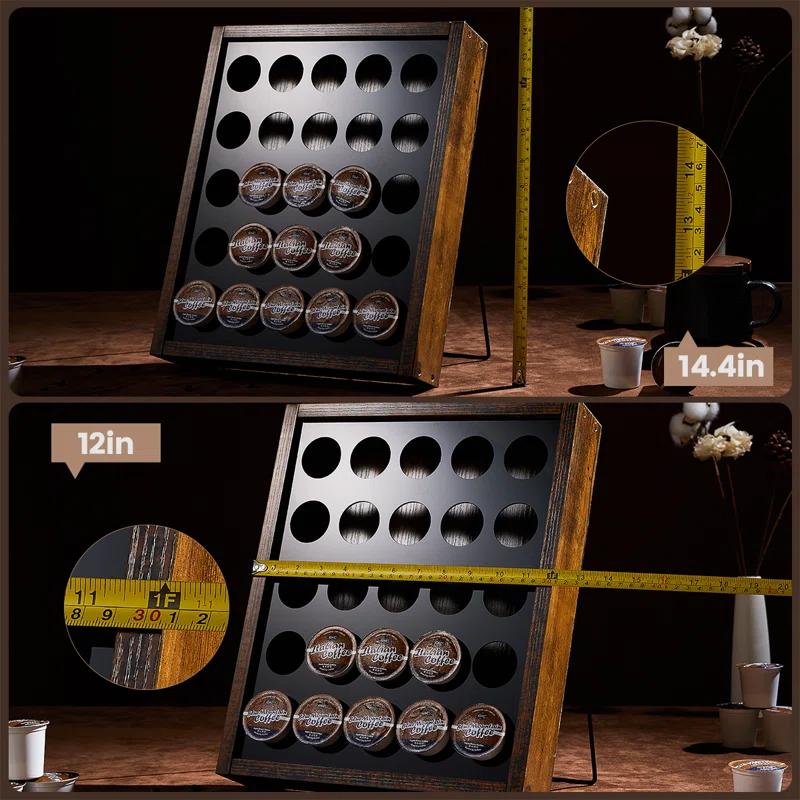 TOBILI K Cup Holder Wooden K Cup Coffee Pods Holders Holds 25 Pods