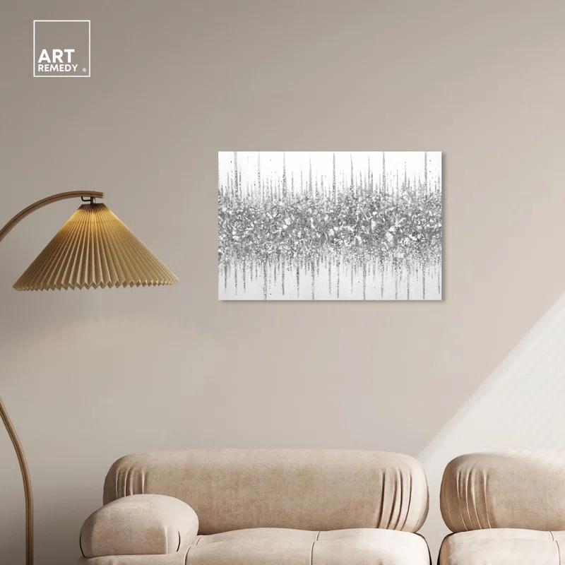 Art Remedy Grey Lines Inspo Canvas Modern Black White Abstract Art by Art Remedy