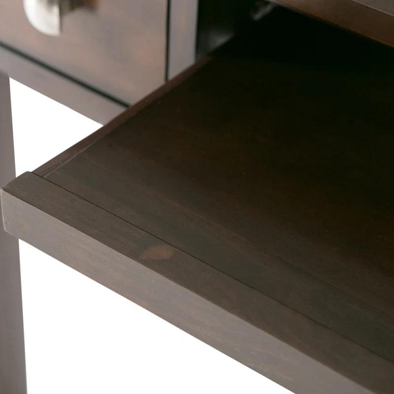 Simpli Home Avalon Solid Wood Desk with Keyboard Tray and Storage