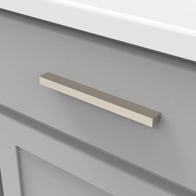 Hickory Hardware Streamline Collection Rectangular Pull - 6-5/16" Center to Center Cabinet Pull Toasted Nickel - Contemporary Hardware for Drawers & Cabinets