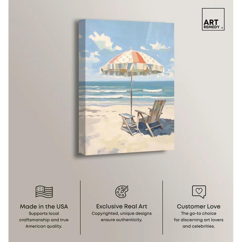 Art Remedy Clear Skies Beach Canvas Glam Coastal Wall Art by Art Remedy