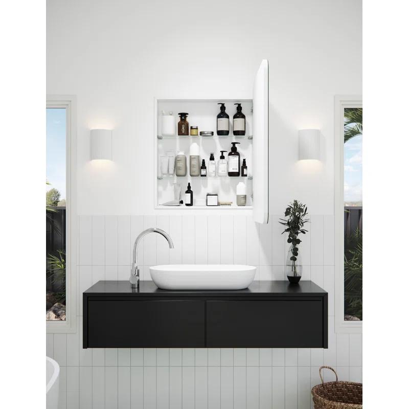 Glass Warehouse One Door MDF Square Shape Medicine Cabinet
