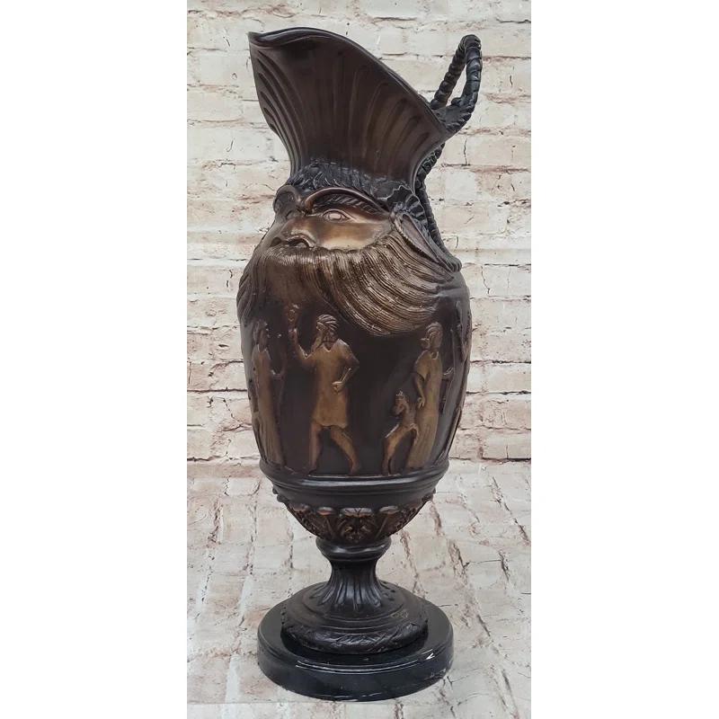 Bungalow Rose Winshell Hot Cast Bronze Ancient Cultural Middle Eastern Decorative Urn Sculpture Signed Art