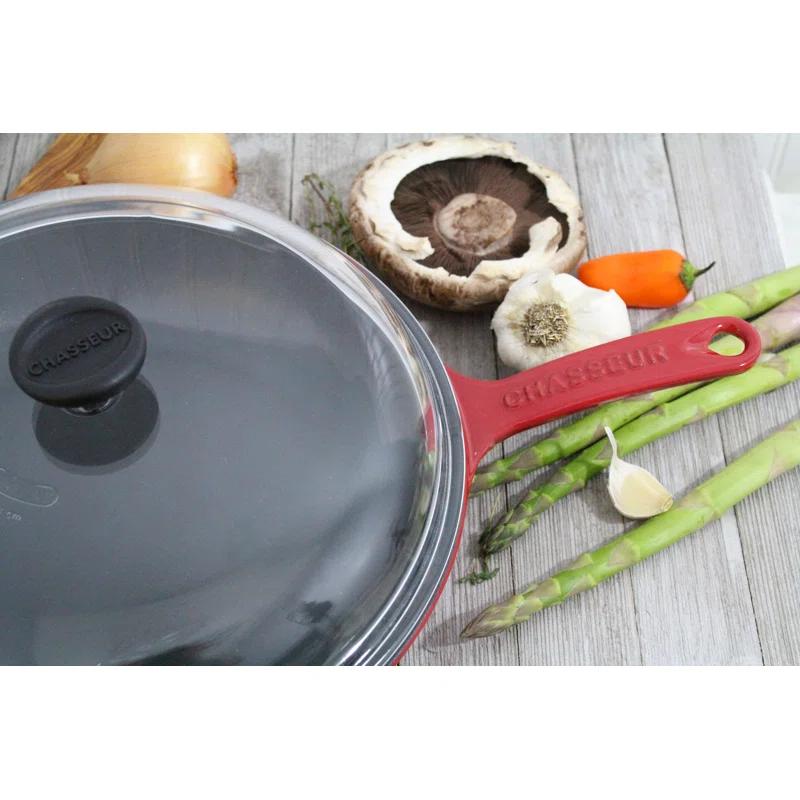 Chasseur Chasseur Enameled Cast Iron Non-Stick 11'' Frying Pan with Lid