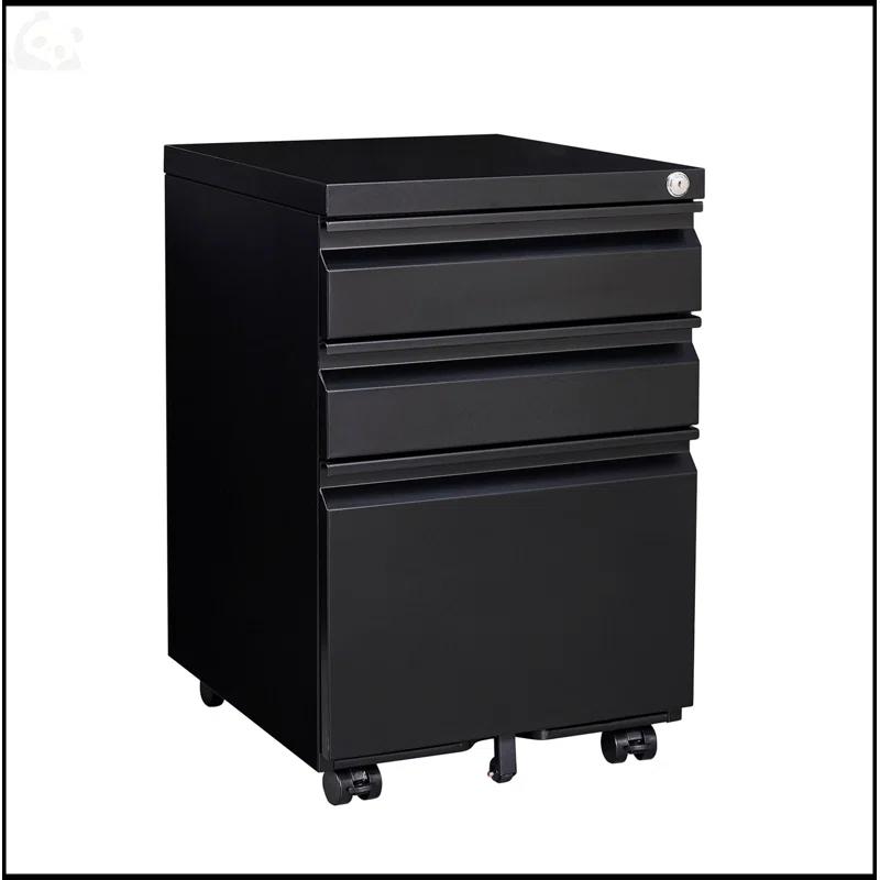 Inbox Zero 3-Drawer Mobile File Cabinet With Lock
