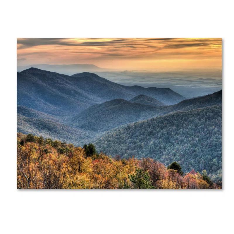 Trademark Fine Art 'Shenandoah Autumn' by Pierre Leclerc Framed Photographic Print on Wrapped Canvas | Wayfair