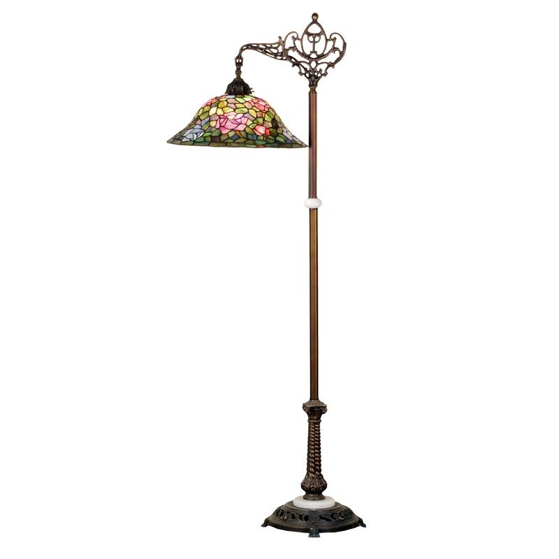 Meyda Lighting Rosebush 59'' Mahogany Bronze Task Floor Lamp