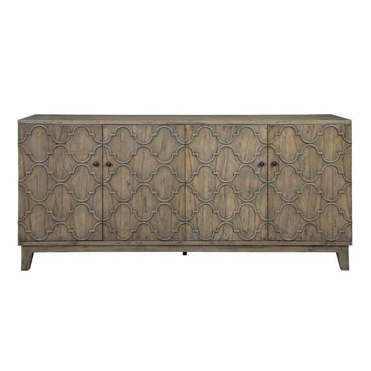 Pearl 74" Distressed Brownish-Grey Oak Sideboard