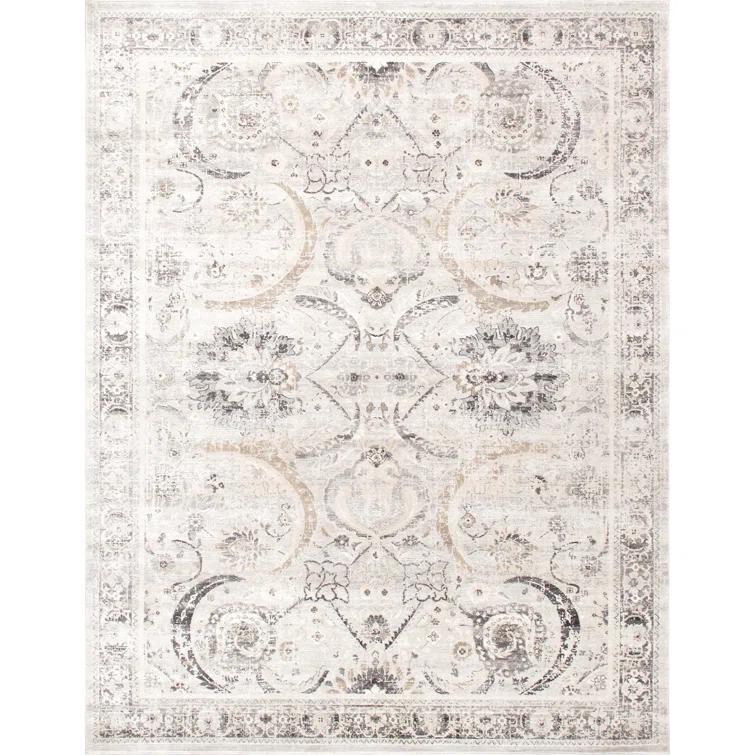 Pasargad Amadeus Power Loom Oriental Area Rug in Ivory/Gray