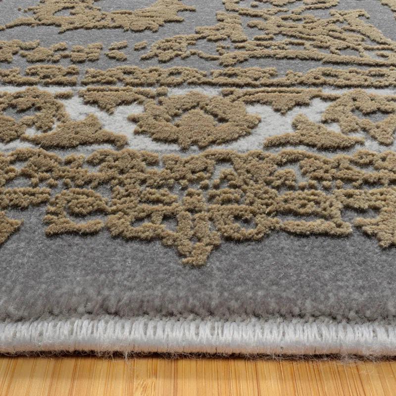 Gertmenian Florance Foggia Traditional Oriental Gold/Charcoal Gray High-Low Viscose/Acrylic Area Rug