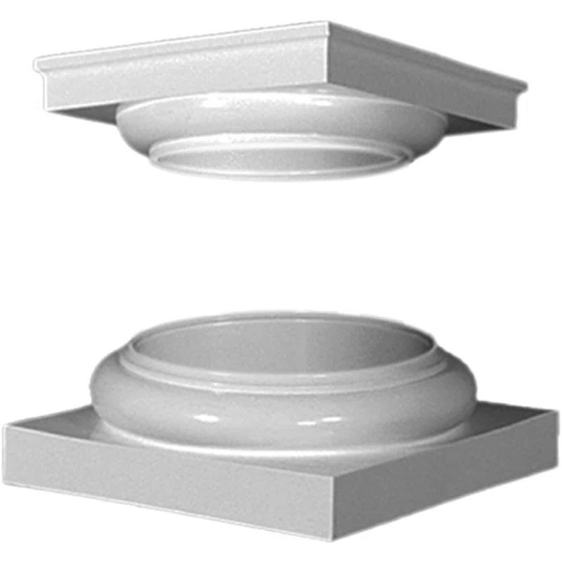 Ekena Millwork Endura-Stone Fluted Column Round Shaft Tapered Tuscan Base/Tuscan Capital Split in 1/2 for Pilasters