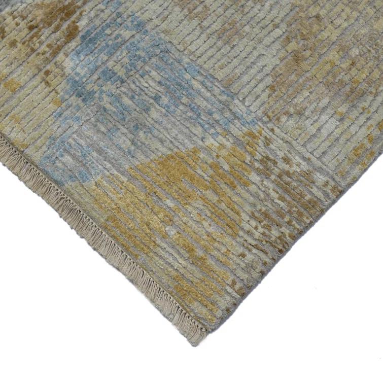 AMER Rugs Majestic Voilie Hand-Knotted Wool/Silk Area Rug in Ivory
