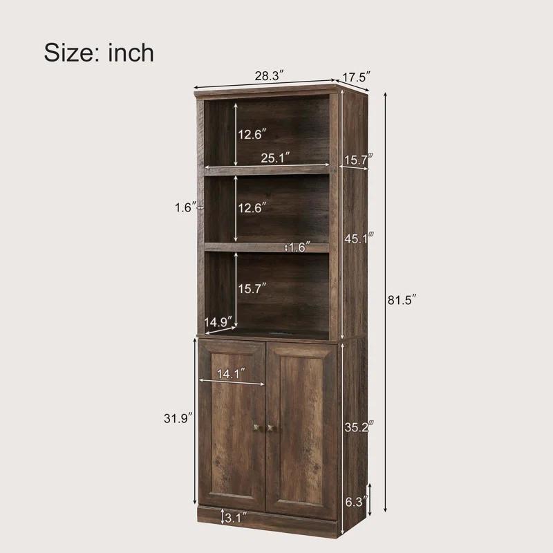 LOONGFIELD Full Size Half Self-Close And Open Murphy Bed With 2 Side Cabinet Storage Shelf, Cabinet Space-Saving Bed Perfect For Guest Room, Bed Room, Guest Room, Home Office