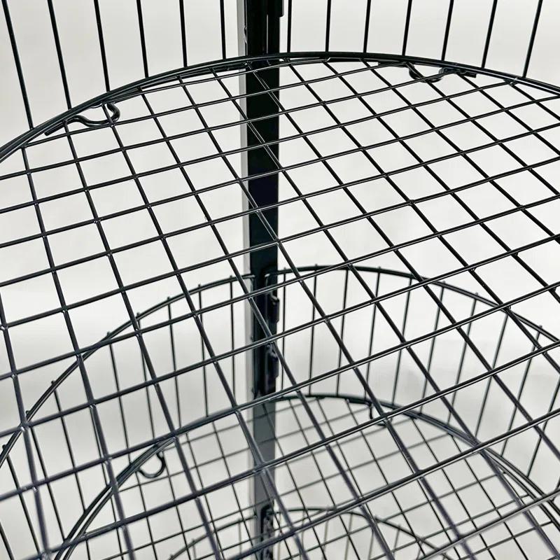 Azar Displays Three-Tiered Large Black Wire Bin