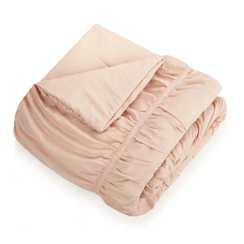 Modern Heirloom Emily Ruched Solid Textured Comforter Set