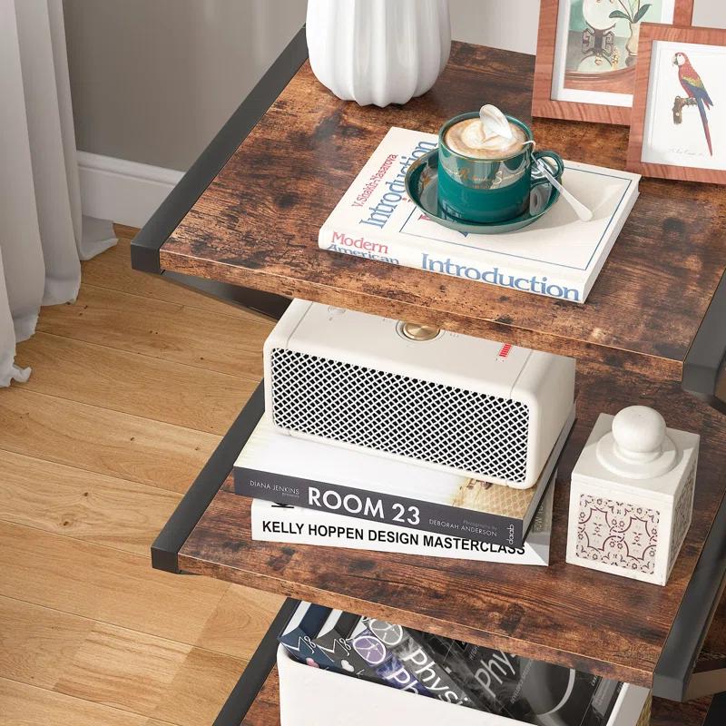 TribeSigns 3-Tier Rolling Printer Cart Under Desk Storage with Storage for Home Office