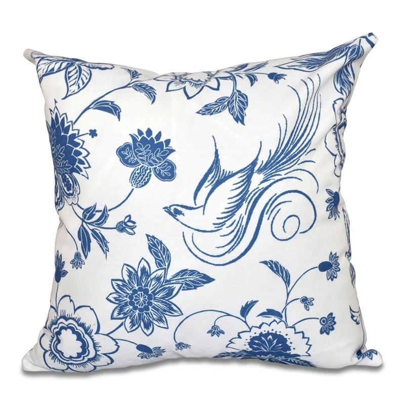 e by design Botanical Blooms Floral Reversible Throw Pillow