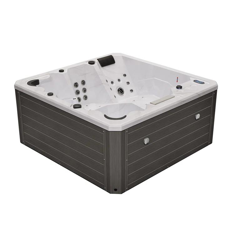 Luxury Spas Luxury Spas 240 Volt 5 Person Galley - Person 69 - Jet Acrylic Square Hot Tub With Ozonator In Cloud Gray