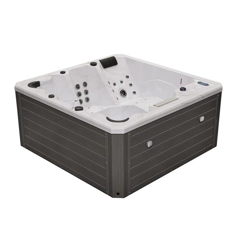 Luxury Spas Luxury Spas 240 Volt 5 Person Galley - Person 69 - Jet Acrylic Square Hot Tub With Ozonator In Cloud Gray