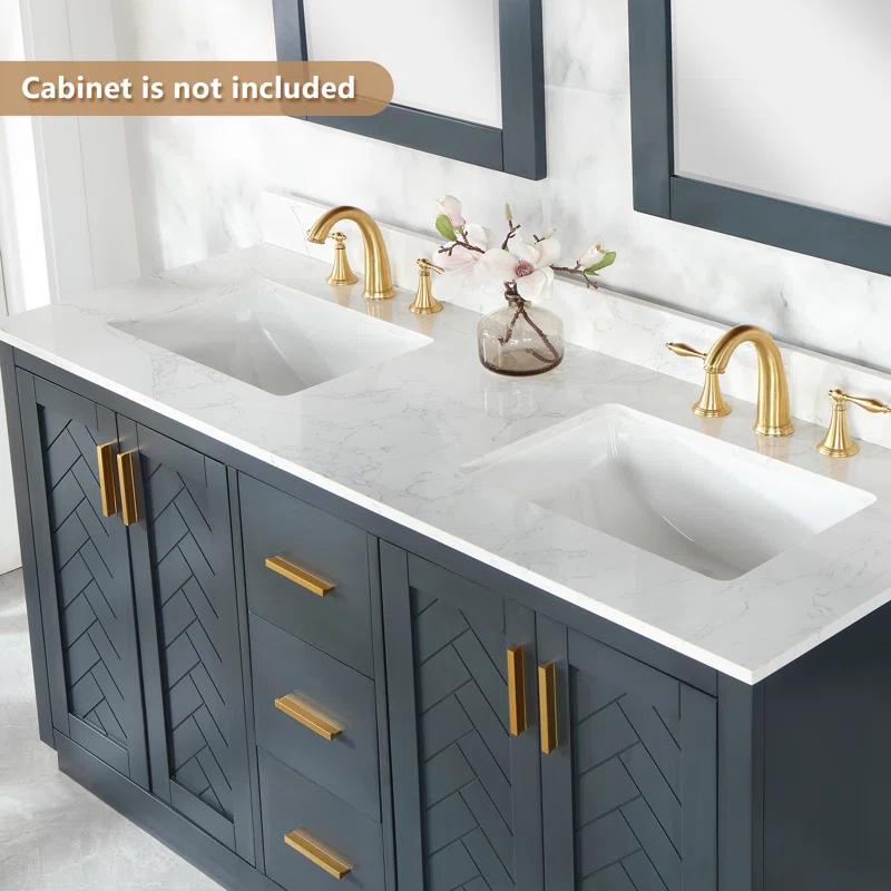 Ceres 61" Engineered Stone Double Bathroom Vanity Top with Sink