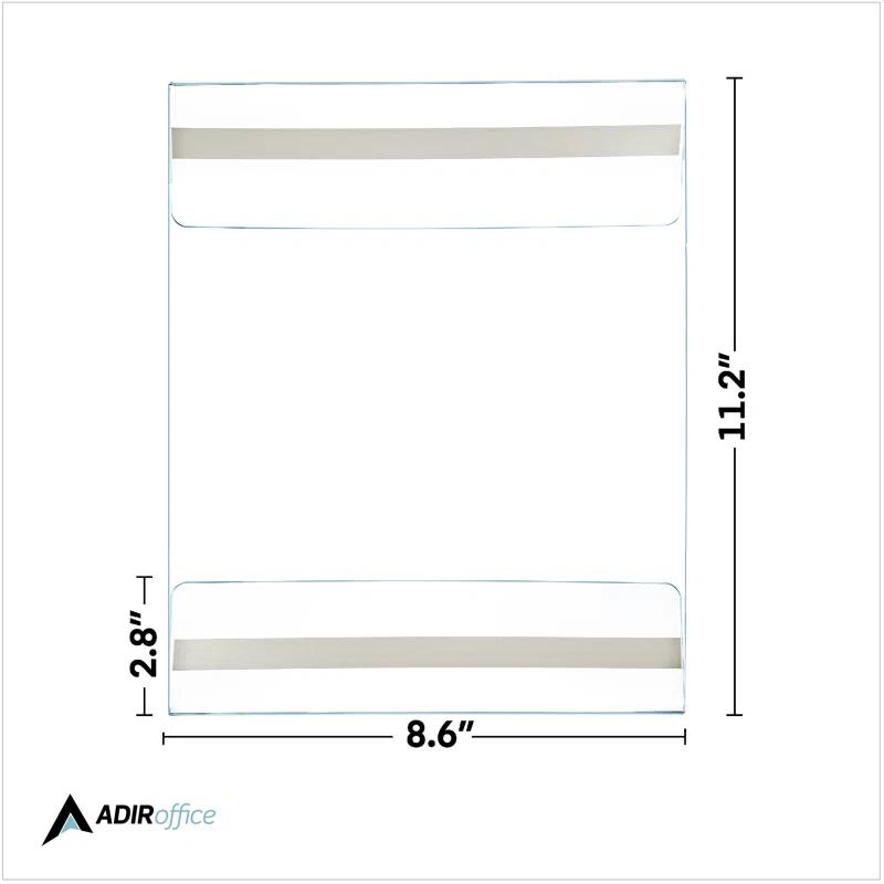 AdirOffice Clear Wall Mount Side-Loading Acrylic Sign Holder (Set of 12)